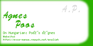 agnes poos business card